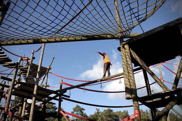 Maverick Slacklines Take Over the Chimp Enclosure at Monkey World